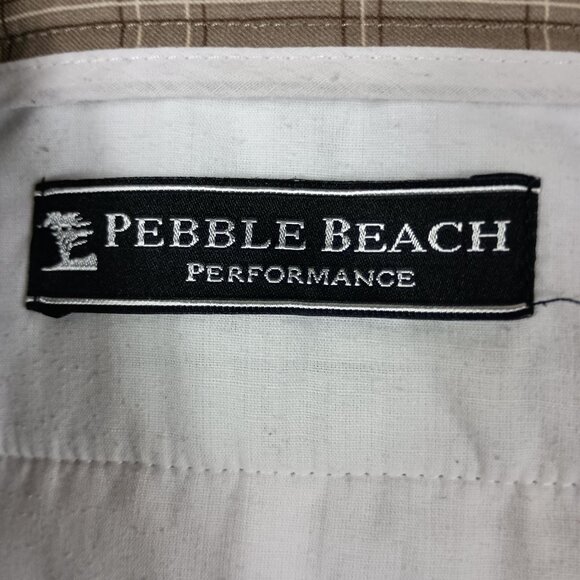 Pebble Beach Performance Mens Plaid Golf Shorts Size 36 Beige Casual Walking - Picture 2 of 8